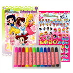 Set.กระเป๋าสีเมจิก Princess Story+สติ๊กเกอร์โฟม(คละ)