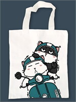 กระเป๋าผ้า Cat-motorcycle 