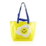 Shopping Bag ลาย happy a good day สีเหลือง ขนาด 50x38cm. 